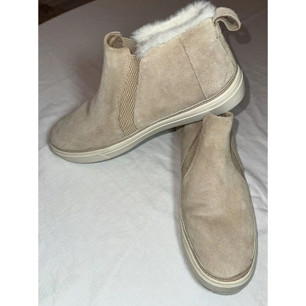 TOMS Women’s Bryce Suede Faux Fur Shoes In Sand Size 8.5 Booties Boots